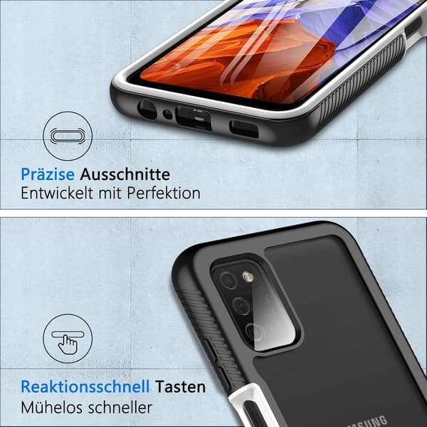 SORT ETUI TIL SAMSUNG GALAXY A03s GLASSKÆRM