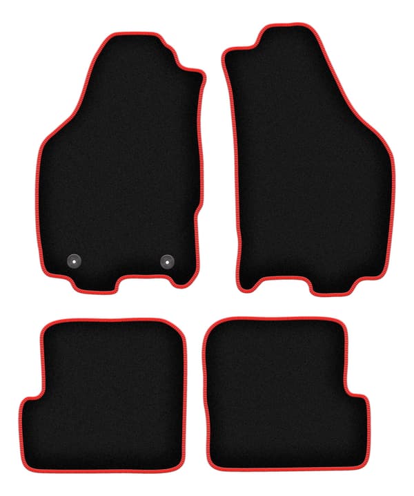 Velour gulvmåtter med rød kant til: Lancia Ypsilon II hatchback (2003-2011)