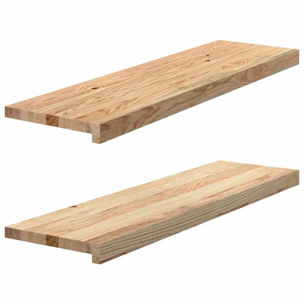 vidaXL trappetrin, 2 stk. ubehandlede, 90x25x2 cm massivt egetræ