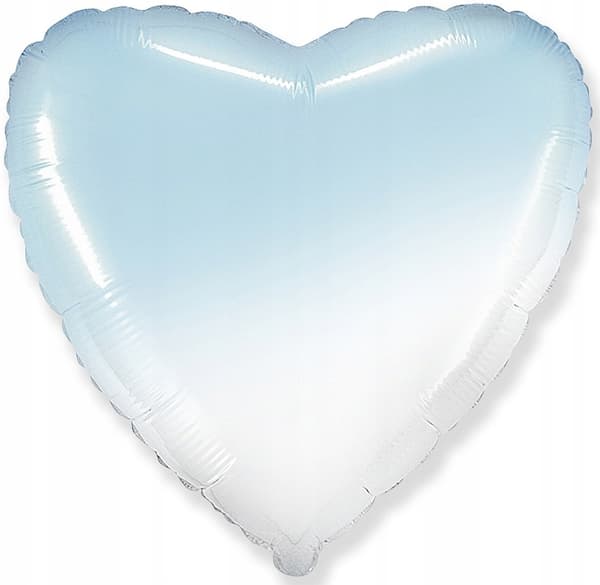 18" FX Hjertefolieballon, Hvid-Blå Gradient