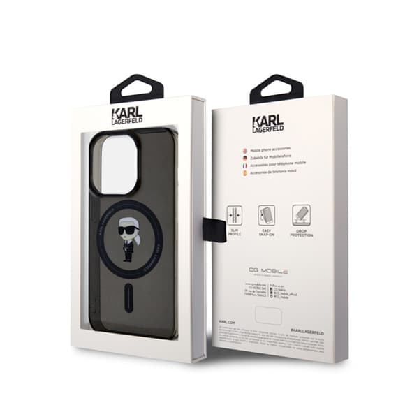 Karl Lagerfeld IML Ikonik MagSafe - iPhone 15 Pro cover (sort)