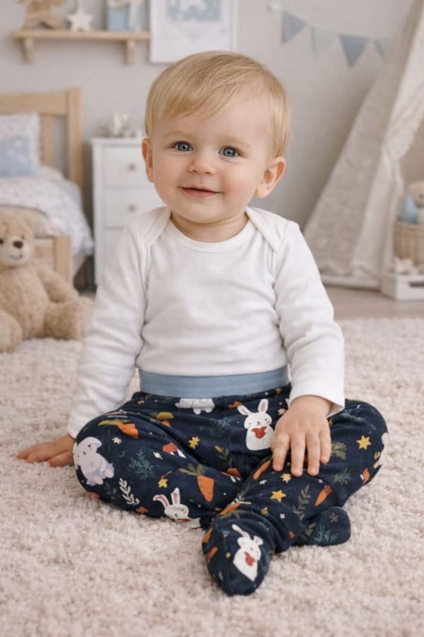 Barnshorts med 92 ärmar, tryckfri, 100 % bomull, skogens djur