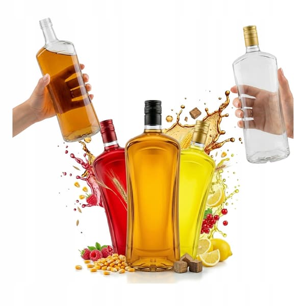 Diva glasflaska 1L FÖR hembränt, tinktur, vodka, bröllopspresent, 1000ml
