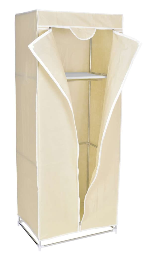 Fela tekstilgarderobe med hylde - beige