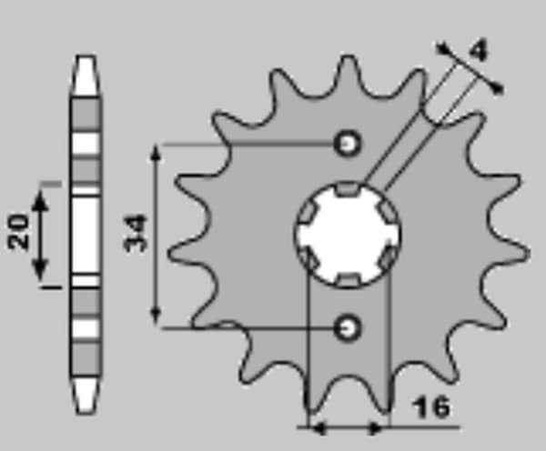 PBR 263 14 Yamaha Junak 125 framdrev stål hållbart starkt