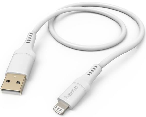 Kabel HAMA Opladning/data Flexible USB-A - Lightning 1.5m Hvid