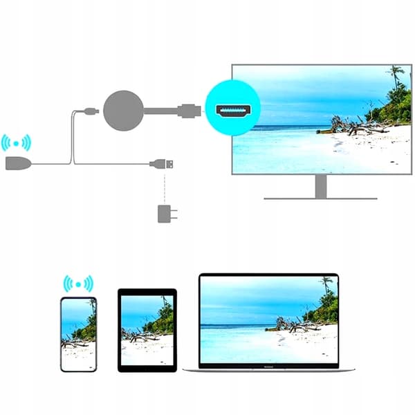 Trådløs WIFI HDMI spejlskærmsadapter sort