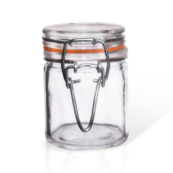 Lasinen patenttipurkki klipsillä 50 ml