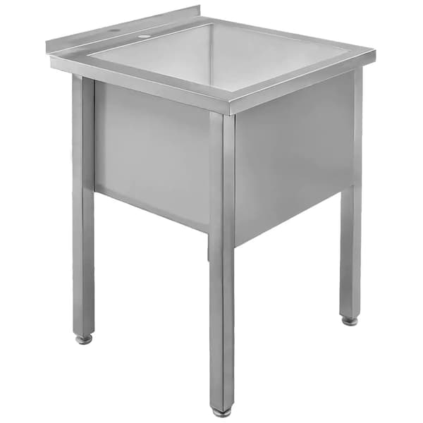 Rostfritt stål svetsad väggpool Mega-M B-60 cm G-60 cm H-85 cm N