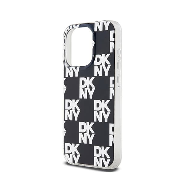 DKNY IML Ternet Mono Mønster Etui til iPhone 15 Pro Max (Sort)