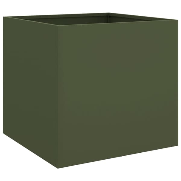 vidaXL Kruka, Olivgrön, 49x47x46 cm, Stål