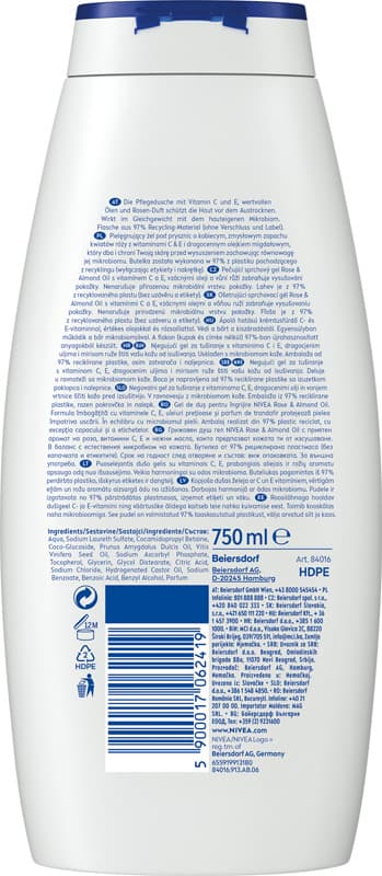 NIVEA Brusegel Care og Roses 750 ml