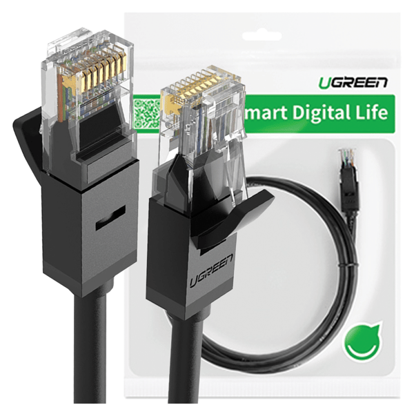 UGREEN NW102 Ethernet RJ45 netværkskabel, Cat.6, UTP, 8m (sort)