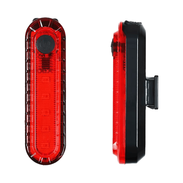 Baglygte LED rød USB gummirem op til 12 timer vandtæt
