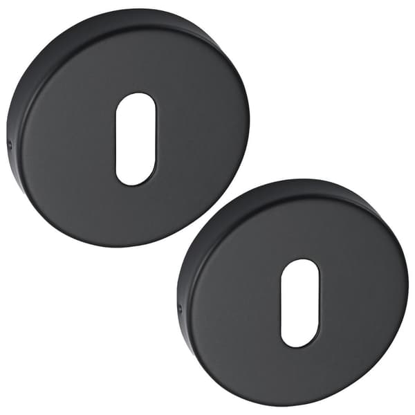 Rund Nøgle Roset Sort Mat Rustfrit Stål 52mm