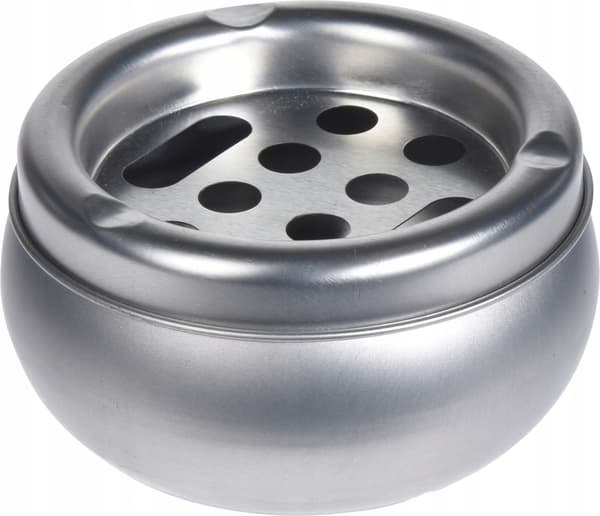 Sølv aluminium askebæger 10 cm