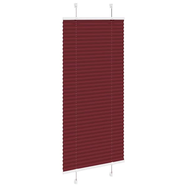 vidaXL Plisserad rullgardin vinröd 60x100 cm tygbredd