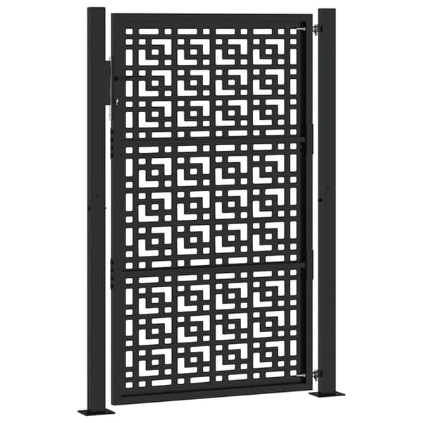 vidaXL havelåge sort 105x155 cm stål krydsdesign
