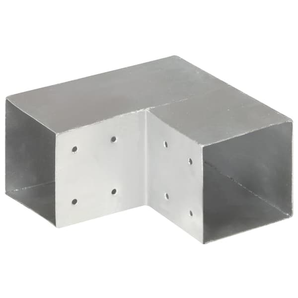 vidaXL L-formade kopplingar, 4 st, galvaniserad metall, 101x101 mm