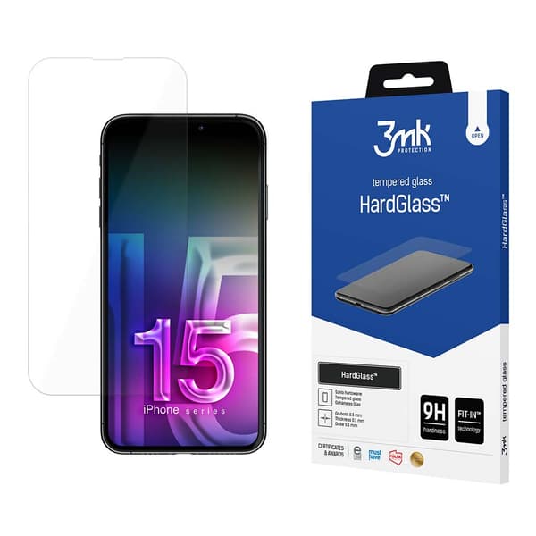 Apple iPhone 15 Plus med 3mk HardGlass skyddsglas