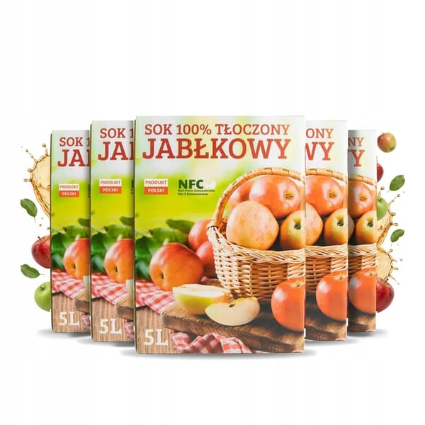 25x ÆBLEJUICEKARTON 100% PRESSEDE 5L PAKKE KURV MED ÆBLER
