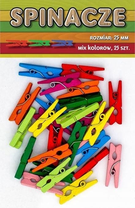 Träklämmor värikkäät 25 kpl 2,5 cm