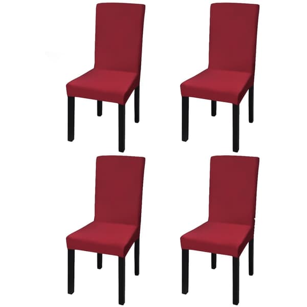 vidaXL Elastiska stolsöverdrag i enkel stil, vinröda 4 st.