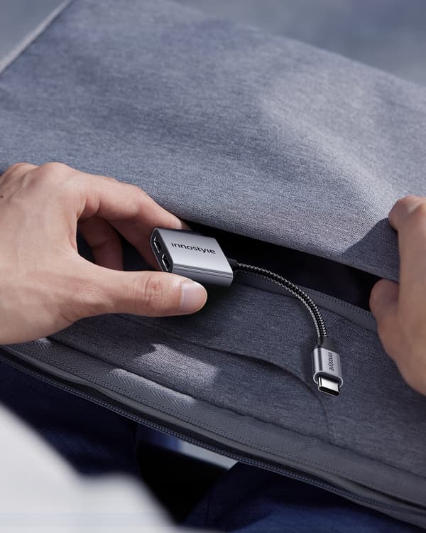 INNOSTYLE ADAPTER 2X USB-C ADAPTER TYP C KABEL FÖR SAMSUNG APPLE MED DAC