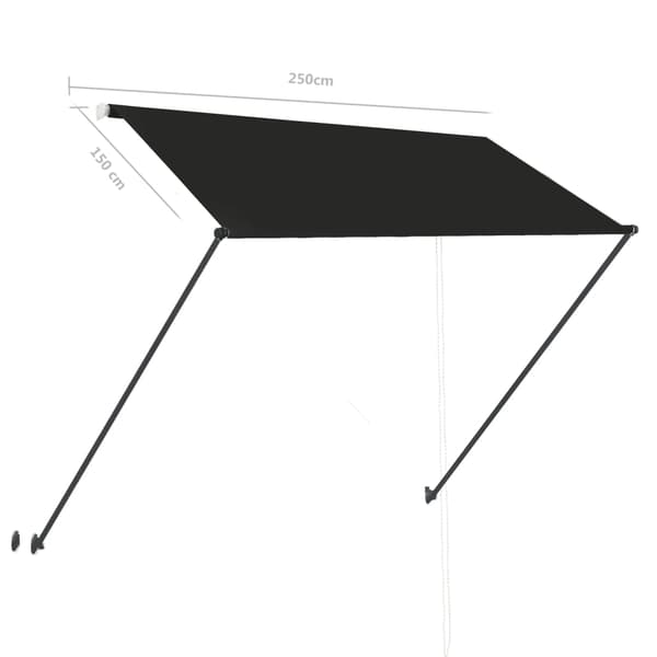 vidaXL Rullmarkis med LED, 250 x 150 cm, Antracit