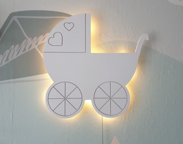 Batteridriven LED-nattlampa för barnvagn