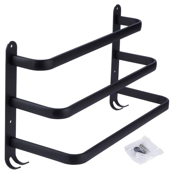 Håndklædeholder aluminium sort 40 cm