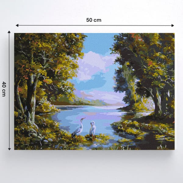 MALING EFTER TAL MED RAMME Billeder til maleri - Forest Silence 50x40 cm