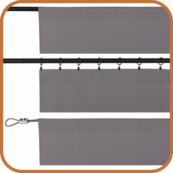 Puutarha-terassiverho T 200x200 harmaa