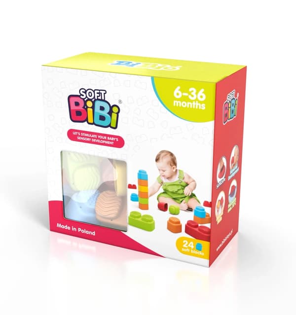 Bløde BiBi sanseklodser 24 stk.