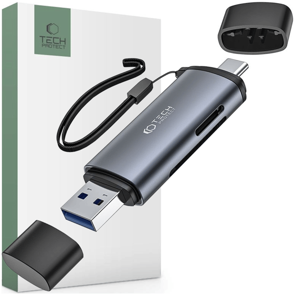 TECH-PROTECT ULTRABOOST KORTLÆSER SD & MICRO SD GRÅ