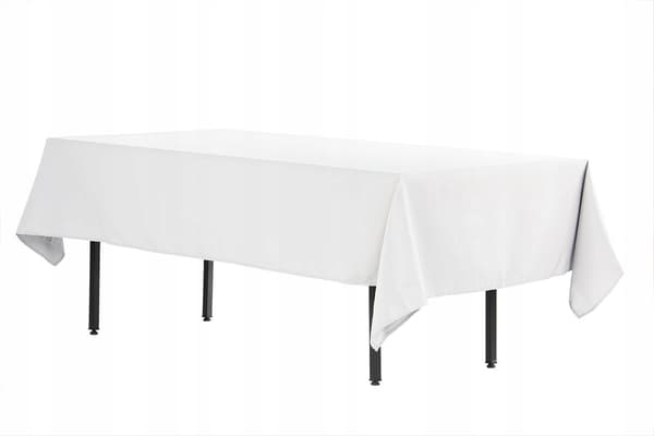 PLETRESISTENT HVID GLAT BORDDUG TIL BORD 200x160cm polyester 180g