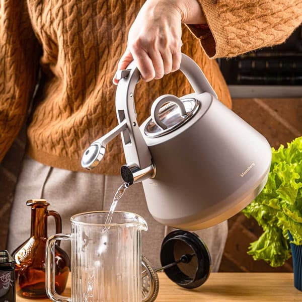 STÅLKEDEL MED FLØJTE 2,5L KLAUSBERG KB-7949 GRÅ