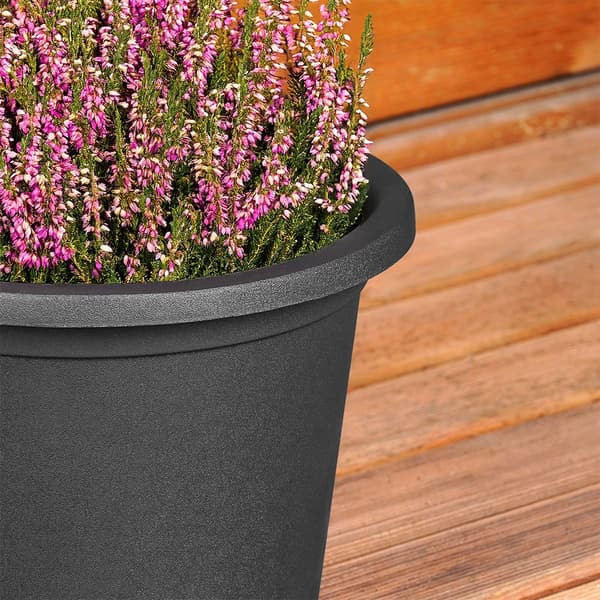 plastträdgårdskruka svart rund 23 cm