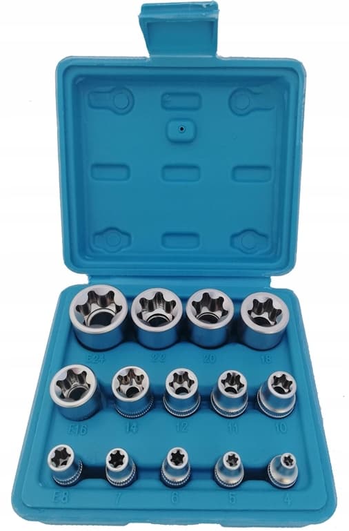 Torx E4-E24 pistorasian avainsarja, sisäiset Torx-bittit, 14 kpl