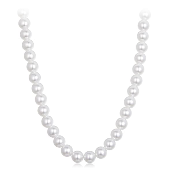 Silverhalsband med pärlor, 925 silver, storlek S, 45 cm