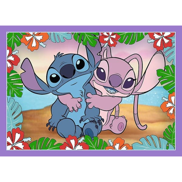Trefl 34633 4-i-1 Puslespil Lilo & Stitchs Skøre Dag