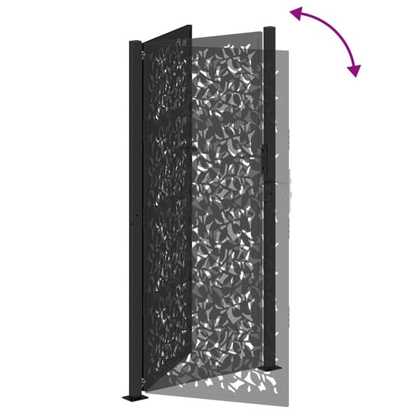 vidaXL havelåge sort 105x205 cm stålbladmønster
