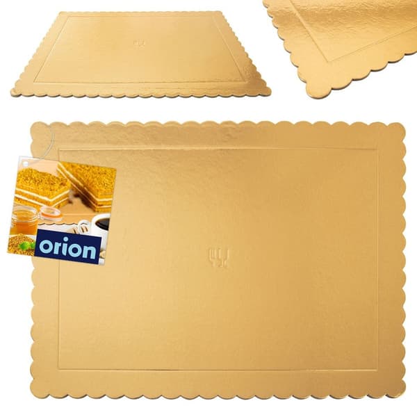 Gyllene rektangulär tårtaunderlag 40x30 cm