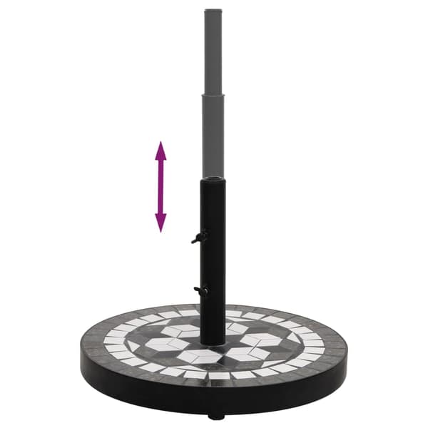 vidaXL rund parasolfod sort og hvid 12 kg