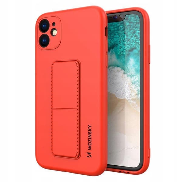 Wozinsky Kickstand Case silikone cover med stativ iPhone 11 Pro rød