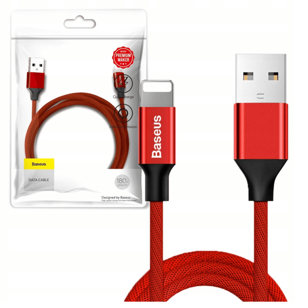 Baseus Yiven Lightning 1.8m 2A -kaapeli (punainen)