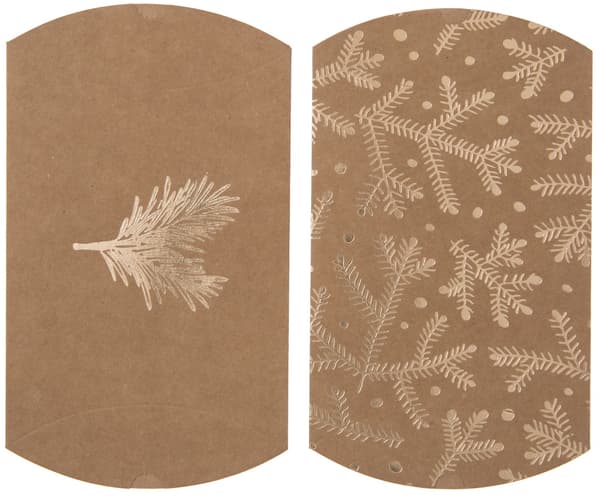 Dekorativa kartongaskar furu 10x11cm 4-pack