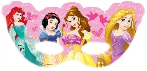 Disney-prinsessor pappersmasker 6 st.