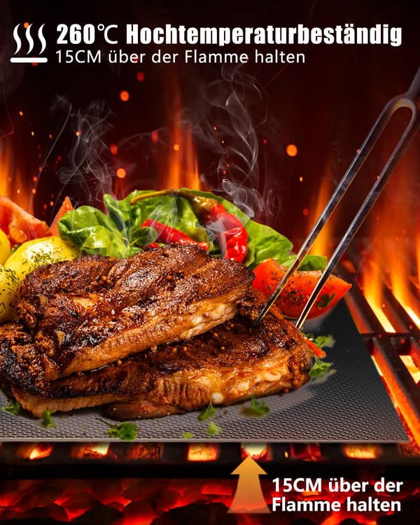 SET MED ÅTERANVÄNDBARA TEFLON GRILLMATTOR FÖR BAKNING 10 ST