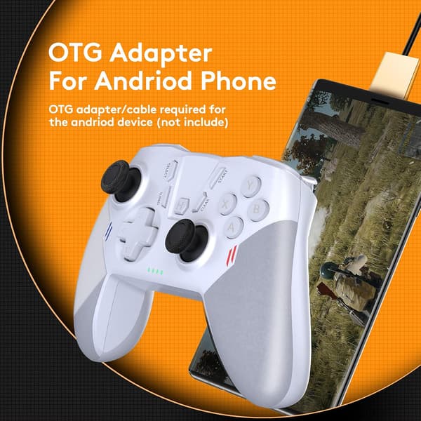 TRÅDLÖS KONTROLL FÖR XBOX PC Windows 7/8/10 Android TV OGT VIT-GRÅ